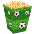 dekoracje stolu na urodziny pilkarza kibica papierowe pudelka na popcorn pilka nozna dekoracje