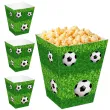 dekoracje stolu na urodziny pilkarza kibica papierowe pudelka na popcorn pilka nozna dekoracje