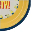 dekoracje stolu na urodziny talerzyki papierowe w motywie minionkow 23 cm x6