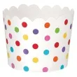 dekoracyjne miseczki papierowe na przekaski teczowe groszki 36 szt