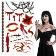 dodatek do stroju makijaz na halloween wodne tatuaze zmywalne krwawe rany lancuchy