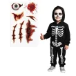 dodatek do stroju makijaz na halloween wodne tatuaze zmywalne oko krwawe rany blizny