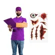 dodatek do stroju makijaz na halloween wodne tatuaze zmywalne oko krwawe rany blizny