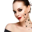 dodatek do stroju makijaz na halloween wodne tatuaze zmywalne pajaki czarne 32 szt