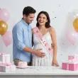 dodatek do stroju na baby shower szarfa mom to be rozowy jasny dla przyszlej mamy 160 cm