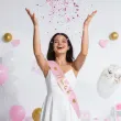 dodatek do stroju na baby shower szarfa mom to be rozowy jasny dla przyszlej mamy 160 cm