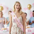 dodatek do stroju na baby shower szarfa mom to be rozowy jasny dla przyszlej mamy 160 cm