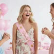 dodatek do stroju na baby shower szarfa mom to be rozowy jasny dla przyszlej mamy 160 cm