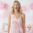dodatek do stroju na baby shower szarfa mom to be rozowy jasny dla przyszlej mamy 160 cm