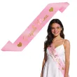 dodatek do stroju na baby shower szarfa przyszla mama rozowy jasny mom to be 160 cm