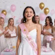 dodatek do stroju na baby shower szarfa przyszla mama rozowy jasny mom to be 160 cm