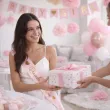 dodatek do stroju na baby shower szarfa przyszla mama rozowy jasny mom to be 160 cm
