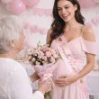 dodatek do stroju na baby shower szarfa przyszla mama rozowy jasny mom to be 160 cm
