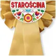 dodatek do stroju na dozynki gminne kotylion staroscina zloty przypinka pin