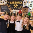 dodatek do stroju na dzien gornika czapka papierowa barborka czako czarna dla dzieci