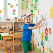 dodatek do stroju na dzien wiosny czapka bocian filcowa dla dzieci do przedszkola szkoly