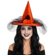 dodatek do stroju na halloween andrzejki kapelusz czarownica czerwony do zdjec wiedzma