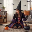dodatek do stroju na halloween andrzejki karnawal kapelusz czarownicy wiedzmy czarny