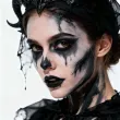 dodatek do stroju na halloween czarna farbka do twarzy makijaz wampir duch kosciotrup 20 ml