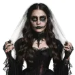 dodatek do stroju na halloween czarna farbka do twarzy z gabeczka do makijazu