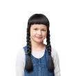 dodatek do stroju na halloween czarna peruka z warkoczami i grzywka wednesday addams cosplay