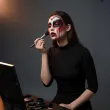 dodatek do stroju na halloween farbka do twarzy czarna make up makijaz do kostiumu 16 ml