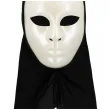 dodatek do stroju na halloween karnawal maska mim z kapturem biala duch