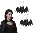dodatek do stroju na halloween kolczyki akrylowe nietoperze czarne wampirzyca 2 szt