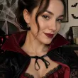 dodatek do stroju na halloween kolczyki akrylowe nietoperze czarne wampirzyca 2 szt
