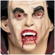 dodatek do stroju na halloween maska lateksowa wampir hrabia dracula wlosy karnawal
