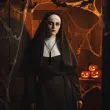 dodatek do stroju na halloween naszyjnik odwrocony krzyz czarny wampir ksiadz cosplay
