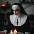 dodatek do stroju na halloween naszyjnik odwrocony krzyz czarny wampir ksiadz cosplay