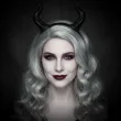 dodatek do stroju na halloween opaska na wlosy rogi diablicy czarna sukkub cosplay karnawal