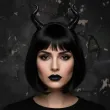 dodatek do stroju na halloween opaska na wlosy rogi diablicy czarna sukkub cosplay karnawal