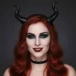 dodatek do stroju na halloween opaska na wlosy rogi diablicy czarna sukkub cosplay karnawal