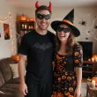dodatek do stroju na halloween papierowa maska nietoperz czarna akcesoria do kostiumu