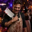 dodatek do stroju na halloween sztuczna bron tasak zakrwawiony cosplay morderca larp