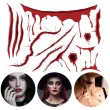 dodatek do stroju na halloween zmywalne tatuaze krwawe rany do kostiumu wampira zombie cosplay