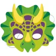 dodatek do stroju na karnawal bal przebierancow maska papierowa dinozaur triceratops