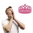 dodatek do stroju na karnawal papierowa opaska na glowe tiara diadem ksiezniczki rozowa 3 szt