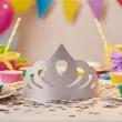 dodatek do stroju na karnawal papierowa opaska na glowe tiara diadem ksiezniczki srebrna 3 szt
