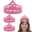 dodatek do stroju na karnawal papierowa opaska na glowe tiara ksiezniczki serce rozowa 3 szt