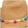 dodatek do stroju na lato wakacje hawajski kapelusz slomkowy z pomponami boland