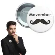 dodatek do stroju na movember przypinka wasy bialo czarna pin 5 6 cm