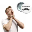 dodatek do stroju na movember przypinka wasy bialo czarna pin 5 6 cm