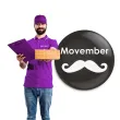 dodatek do stroju na movember przypinka wasy czarno biala pin 5 6 cm