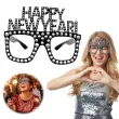 dodatek do stroju na sylwestra nowy rok okulary imprezowe happy new year czarne z krysztalkami