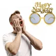 dodatek do stroju na sylwestra nowy rok okulary imprezowe happy new year zlote z krysztalkami