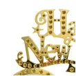 dodatek do stroju na sylwestra nowy rok okulary imprezowe happy new year zlote z krysztalkami