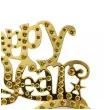 dodatek do stroju na sylwestra nowy rok okulary imprezowe happy new year zlote z krysztalkami